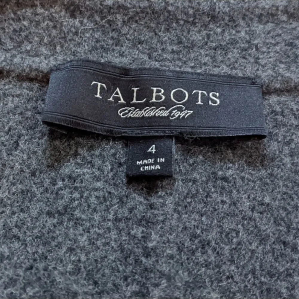 Talbots gray Crop Ruffle Wool Jacket Blazer - Picture 2 of 11